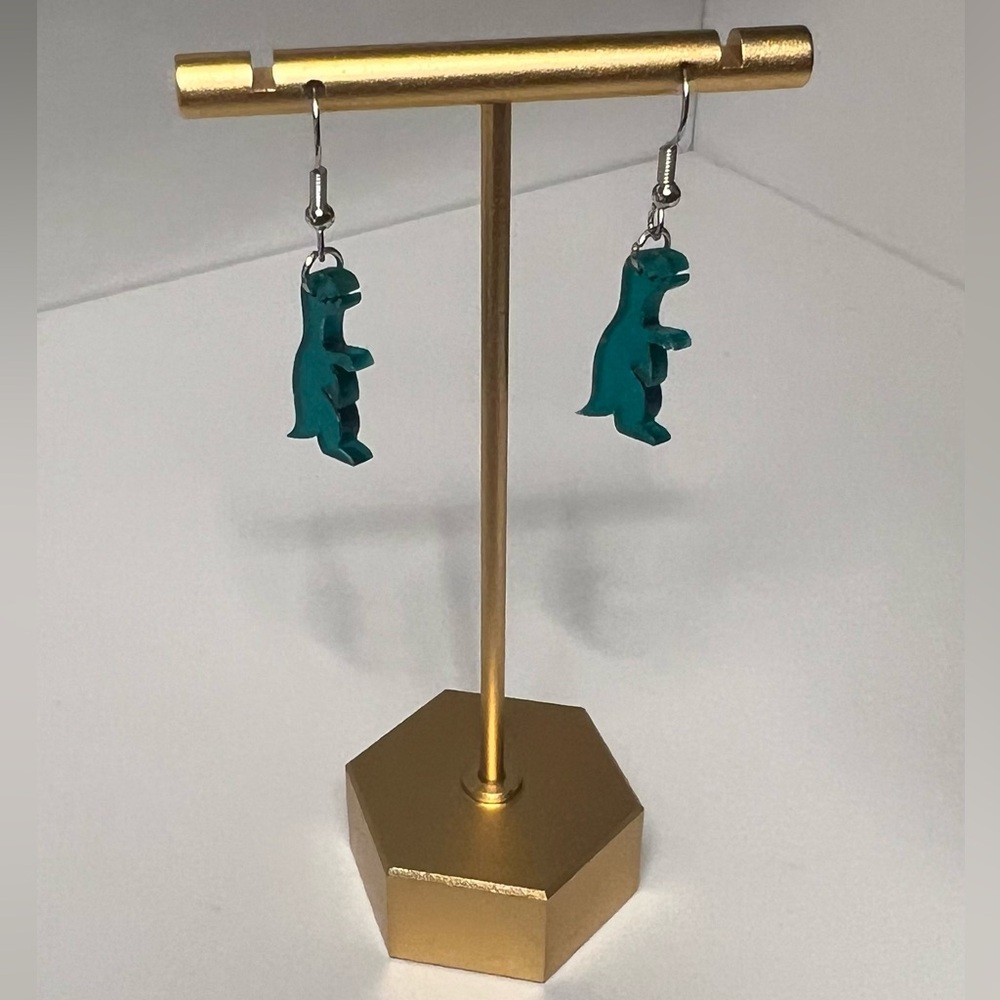 $1 Teal Dino Earrings
